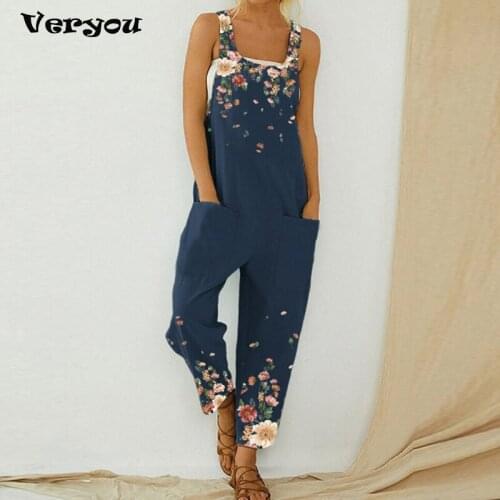 Fashion Women Summer Jumpsuit Harem Overall Jumpsuit Women Vintage Sleeveless Straps Trouser Casual Rompers Jumpsuit For Women