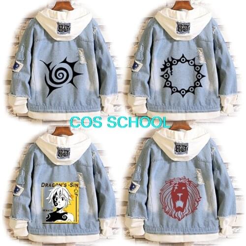 Costumes The Seven Deadly Sins Denim Jackets Meliodas Sweater Coats Hawk Diane Escanor Hooded Jacket Merlin Jeans Sweatshirts
