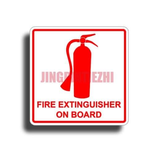 Creative PVC Fire Extinguisher on Board Safety Sticker Emergency Boat Truck RV Safety Decal Car Decal Decoration Laptop