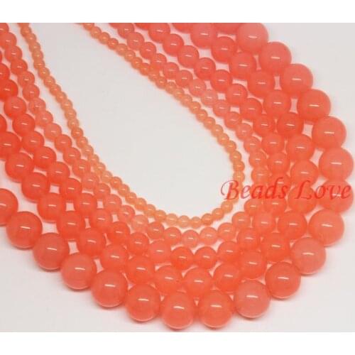 Wholesale AAA+ Light salmon Stone Round Loose Beads For Jewelry Making 15.5"/strand Pick Size 4,6,8,10,12mm (F00030)