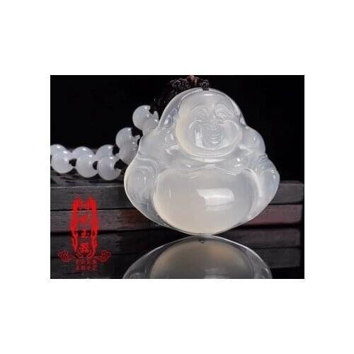 Maitreya jade pendant white jade Buddha Necklace