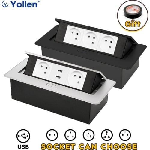 Metal Al Panel 45Module IL Standard Hidden Type Table Socket USB office home kitchen accessories cabinet desktop Israel white