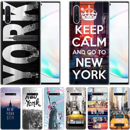 New York Taxi city Soft Silicone Case for Samsung Galaxy Note 10 Pro 9 8 5 M30S M40 S10E S10 5G S9 S8 Plus S7 S6 Edge S5 Cover