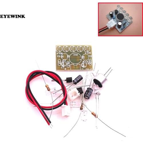 Sound Control LED Melody Lamp Electronic Production Kits Suite Voltage 3V-5.5V LED Sound Control DIY Kit FR-4 A Fiberglass Board
