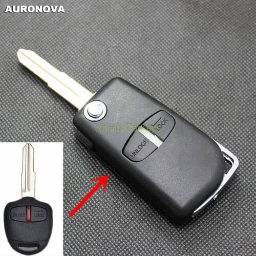 AURONOVA New Upgrade Flip Folding Key Shell for Mitsubishi Pajero 3+1 Buttons Modified Remote Car Key Case