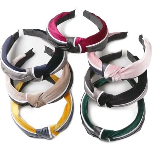 Korean Style Knot Headbands Young Girls Patchwork Cloth Hairband Hair Accessories for Women Headwear
