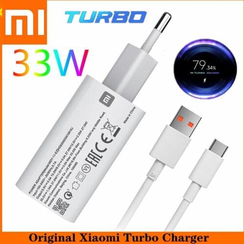 Original Xiaomi POCO X3 EU 33W Turbo Charge Fast Charger Power Adapter 5A Cable For Mi 10 9T 9 A3 Redmi Note 8 9 9S 10 Pro