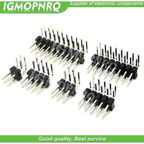 R/A 2.54mm Double Row Right angle Male Breakaway PCB Board Pin Header Connector Pinheader 2 * 3/4/8/10/15/20/40Pin For Arduino