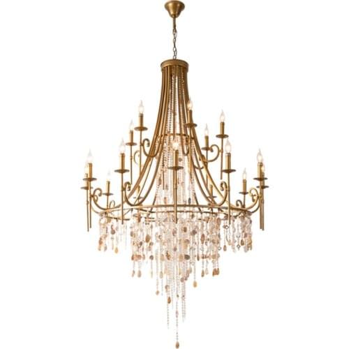 Lovely pendant shell light rustic rural chandelier Children room shell lamp American E14 led crystal lighting bedroom luminaire