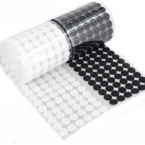 Self Adhesive Fastener Tape Dots 10/15/20/25/30mm Velcro Dots Adhesive Tape White Black Round Hook Loop Boob Tape Strong Glue