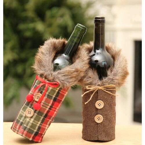Merry Christmas Santa Wine Bottle Bag Cover Bottle Dress Kitchen Xmas Festival Party Table Decor Gift