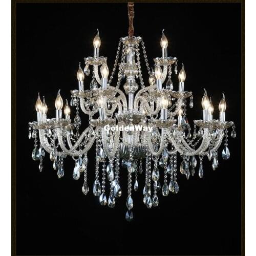 Modern K9 Crystal Cognac Chandeliers 21arms D100cm H85cm Hotel Foyer Bedroom Kitchen Island Cristal Chandelier Tiffany Pendants