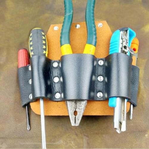 Cowhide Electrician Drill Tool Bag Waist Pocket Pouch Belt Screwdriver Crimping Pliers Storage Holder Hardware Parts Organizer