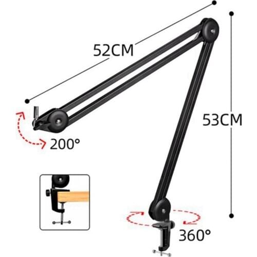 Heavy Duty Microphone Stand Adjustable Suspension Boom Arm with Built-in Spring for Voice Recording Regular Style