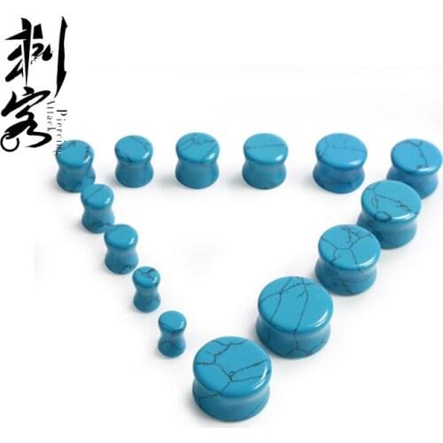 Ekoo Jewelry Tuqo Oval Ear Tunnels Stone Ear Plugs