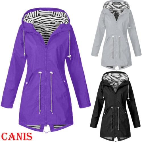 UK Womens Waterproof Raincoat Ladies Outdoor Wind Rain Forest Jacket Coat