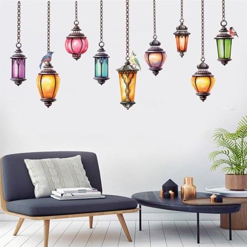 Vintage Light Wall Stickers Removable Self-Adhesive Chandeliers Wall Stickers Wall Decor Stickers For Living Room Bedroom
