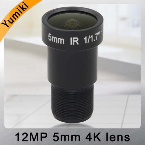 Yumiki 12Megapixel (4K Lens) Fixed M12 Lens 5mm 70 Degree For 4K IP CCTV camera or 4K Sport Action DV