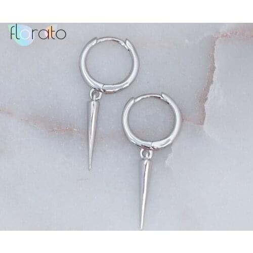 Geometry Conical Hoop Earrings 925 Sterling Silver Earrings for Women Minimalist Exquisited Rivet Lover Jewelry 2020 gift