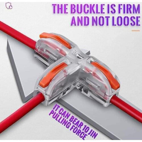 1PC Universal T-Type Wire Connector Quick Distribution Terminal Transparent Copper Clip Home Main Power Distributor