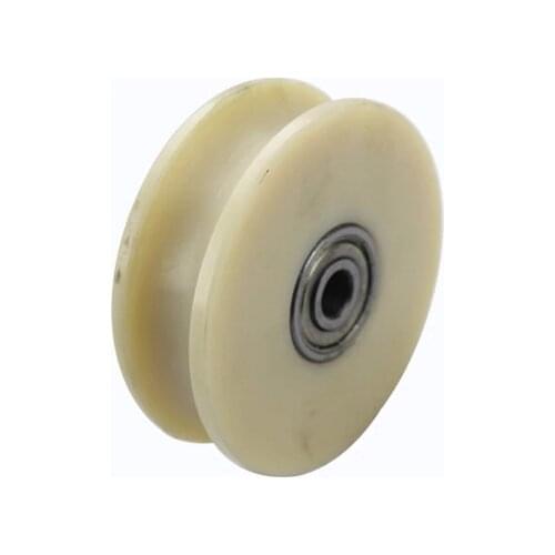 2PCS/LOT Wheel D:100mm (4inch)U Groove Nylon Mute Sliding Door Pulley Door Bearing Steel Rail Wheels