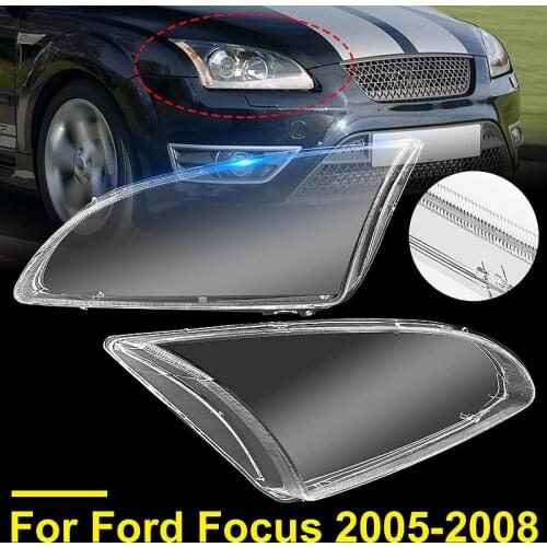 2PCS Headlight Cover Transparent Lampshade Mask Hardened Headlight Cover Glass Lens Fit For Ford Focus 2005 2006 2007 2008