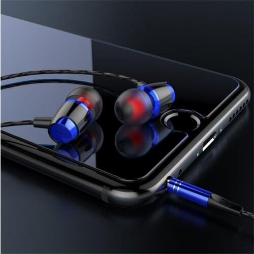 3.5mm HiFi Wired Earphone Heavy Bass Earbuds with Mic 9D Stereo Sports Earpieces Gaming Headset for mobile Phone