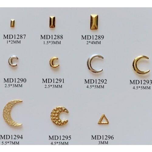 3D Approx. 100pcs/bag Metal Stud Rectangle Moon Stud Triangle Stud Mini Stud MD1287-1296