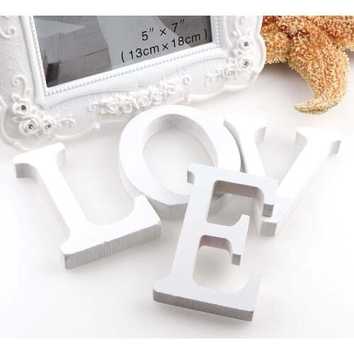 4Pcs 8cm White Wooden LOVE Wedding Sign Romantic Wedding Decoration DIY Marriage LOVE Letters Photography Props Home Decoration