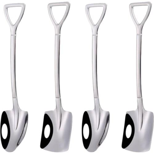 4PCS Shovel Shape Spoon Stainless Steel Spoon Stirring Spoon Watermelon Spoon