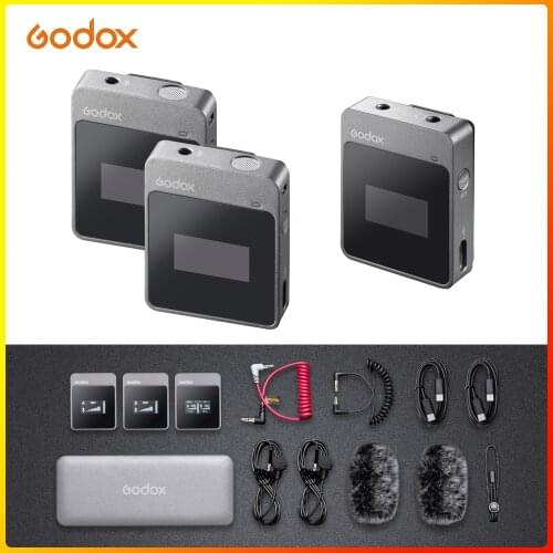 Godox MoveLink 2.4GHz M1 M2 Wireless Lavalier Microphone System with Charging Case Transmitters for Interviews Vlogging