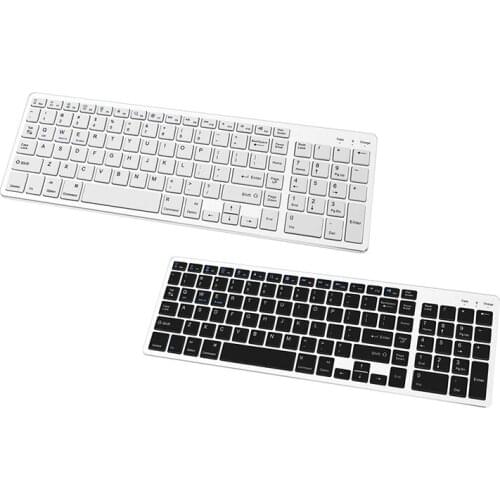 Bluetooth Keyboard Rechargeable Portable BT Wireless Keyboard with Number Pad for Laptop PC Tablet Windows IOS Android(White)