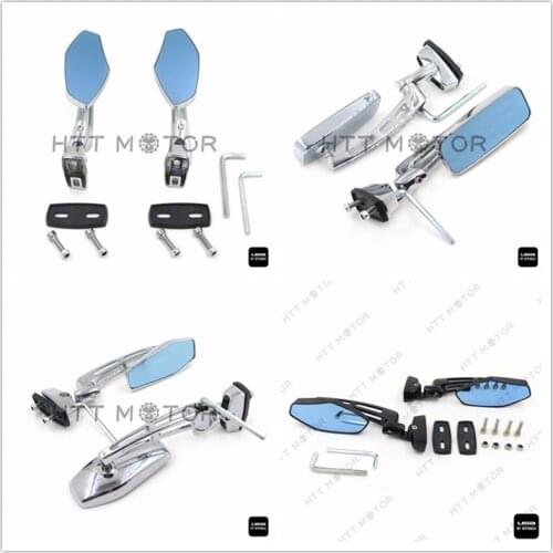 Aftermarket free shipping motorcycle parts 6mm 2 X CNC Aluminum Rearview Side Mirrors For Yamaha XVS1100 V-Star Custom black