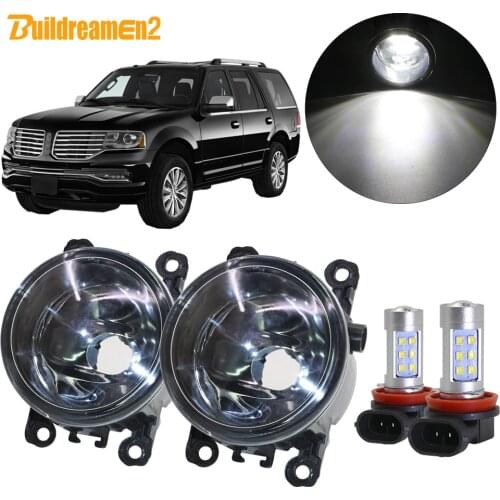 Buildreamen2 For Lincoln Navigator 5.4L V8 Car H11 Fog Light Lampshade + Bulb DRL 12V 2007 2008 2009 2010 2011 2012 2013 2014