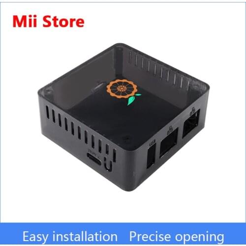 Orange Pi Black ABS Transparent Case for R1 Plus Board, Easy installation and Precise opening