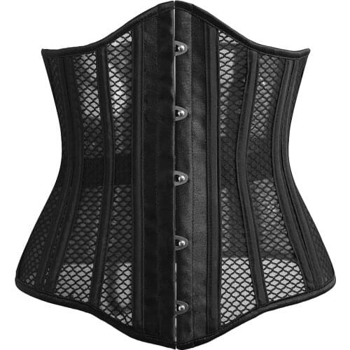 Womens Waist Trainer Sexy Steel Bone Body Shaper Pure Black Body Shapewear Girdle Waist Abdomen Gather Adjustable Bodysuit