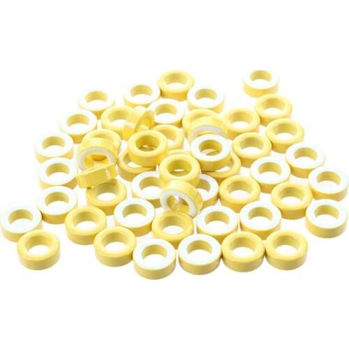 WSFS Hot 7mm Inner Diameter Ferrite Ring Iron Toroid Cores Yellow White 50PCS