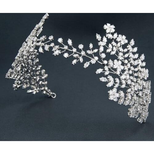 Handmade 2020 New Cubic Zirconia Wedding Soft Headband,Crystal Hairband Tiara Hair Jewelry Accessories for Bride HG105