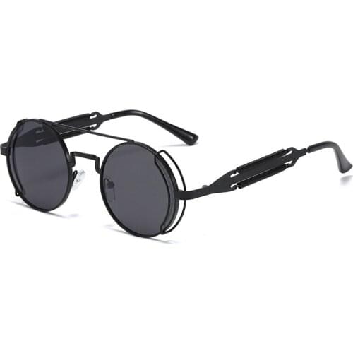 Round Punk Sunglasses For Women Vintage Shades Female Metal Frame Sunglasses Fashion Oculos Eyeglasses Trend Gafas Retro CH66249