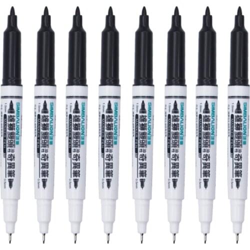 Art Markers Double Head Oil Hook line pen Drawing Markers 0.5 and 1.0 Quick-Drying 6/12 Pcs Permanent Student Drawing Stationery