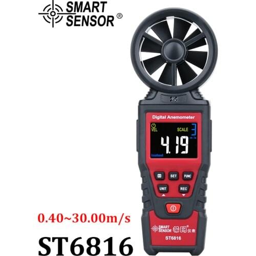 Multifunctional Anemometer Wind Speed Meter Air Velocity Gauge Diagnostic-Tool Temperature Measuring Wind Speed Handheld Sensor