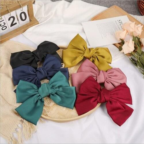 Fashion Big Bow Vintage Hairpins Women Girls Elegant Hair Clip Korean Oversize Sweet Hairgrips Headwear Hair Accessories