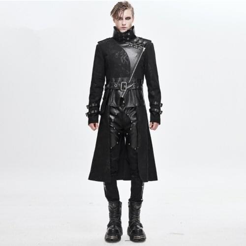 Devil Fashion Mens Punk Handsome Long Jacket Vintage Personality Fashion Cosplay Halloween Outerwear