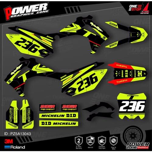 PowerZone Custom Team Graphics Backgrounds Decals 3M Stickers Kit For HONDA 2014-2017 CRF250R 2013-2016 CRF450R 043