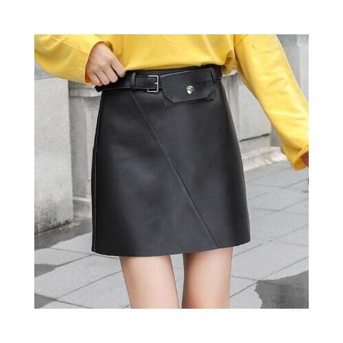 2019 New Fashion Genuine Real Sheep Leather Skirt J26