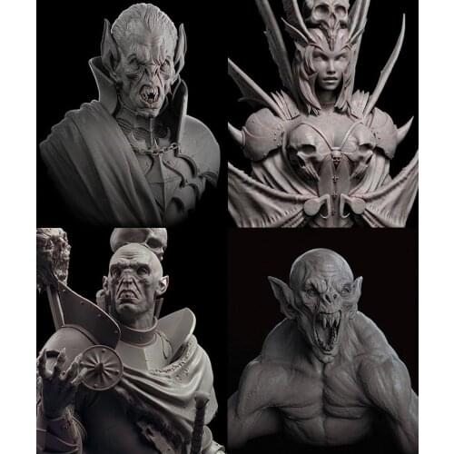 New Unassembled 1/10 ancient fantasy bust crew include 4 Resin Figure Unpainted Model Kit