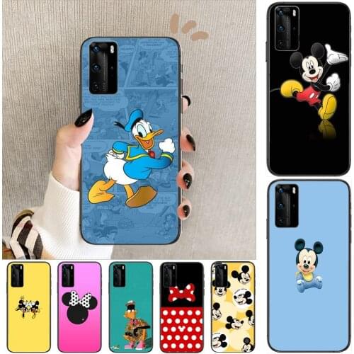 New 2021 cute phone case disney mickey bear dog Phone Case For Huawei P40 p30 P20 10 9 8 Lite E Pro Plus Black Etui Coque Painti