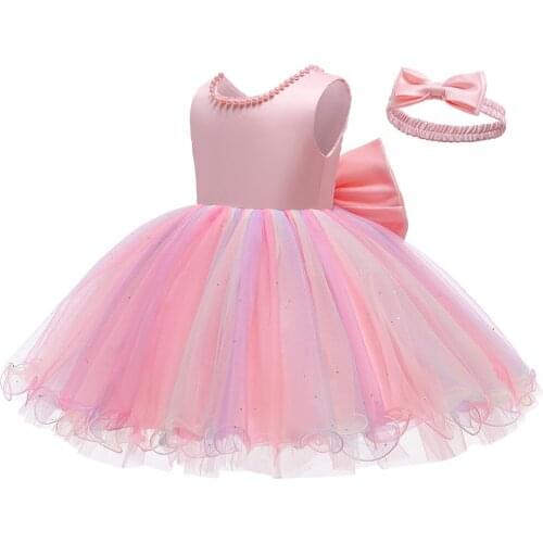 1st Year Birthday Dress Summer Newborn Baby Girls Dress For Baby Lace Dot Princess Dress Infant Wedding Party Dress 6 9 12 Month