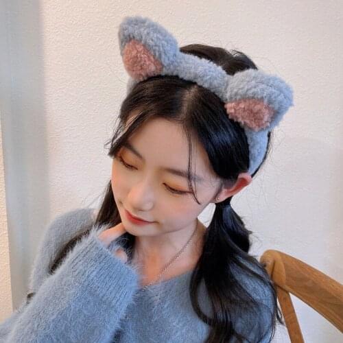 Bear Ears Headband Korean Version Cute All-match Plush Face Wash Headdress