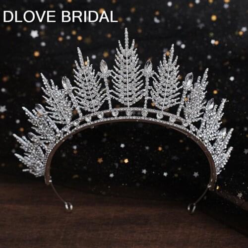 Luxury Crystal Bridal Crown Wedding Party Hair Accessory New Style Leaves Tiara Headpieces